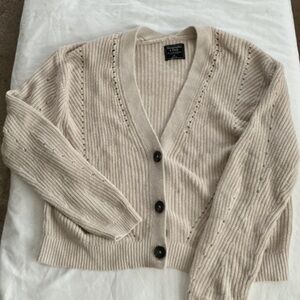 Abercrombie & Fitch Light Beige Cardigan Sweater